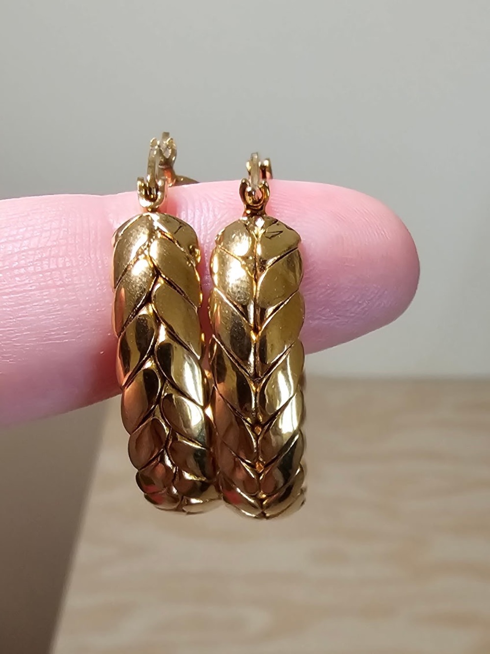 14k Gold Plated Braided Hoop Earrings - Ramla Jewelry